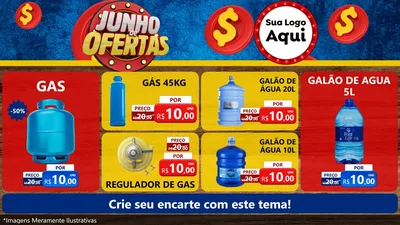 Modelo de TV para TV Horizontal com o tema Junho de Ofertas para Água e gás