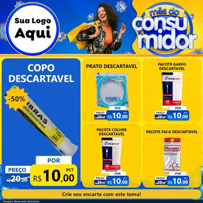 Modelo de Rede Social para Feed Facebook com o tema Mês do Consumidor para Embalagens