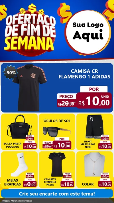 Modelo de Rede Social para Stories com o tema Ofertaço de Fim de Semana para Roupas e acessórios
