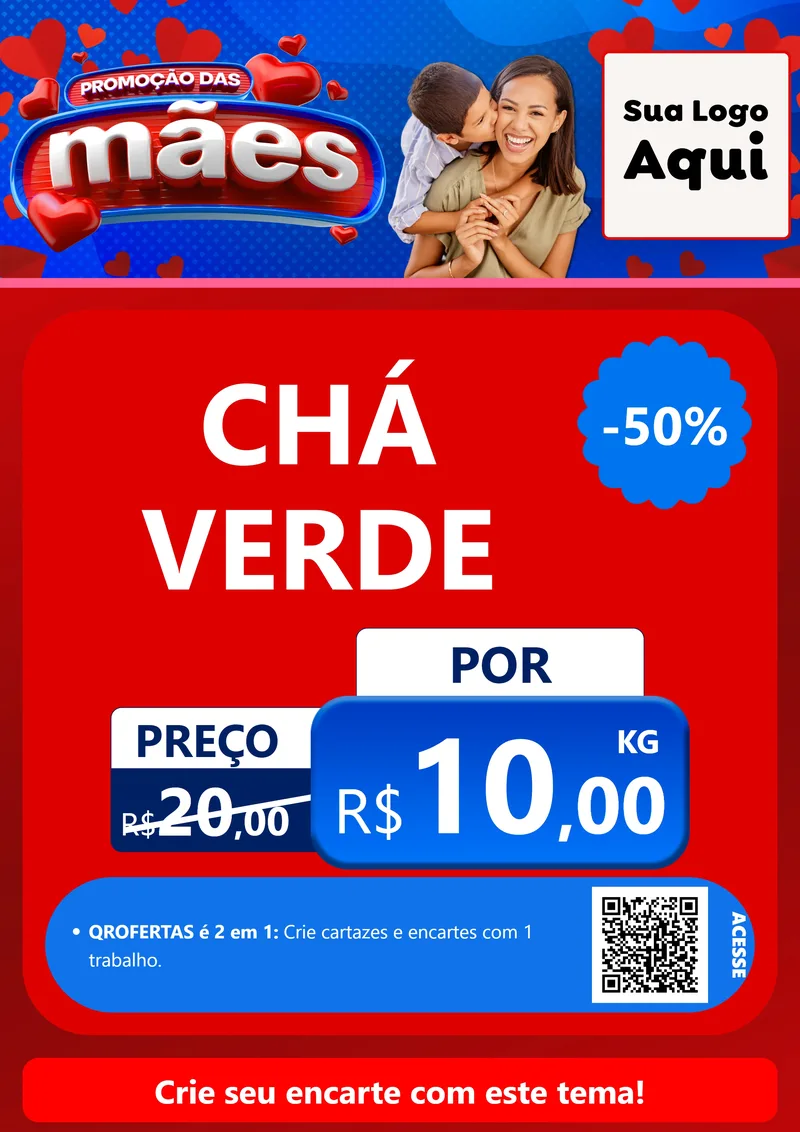 Modelo de Cartaz para Cartaz A4 Vertical com o tema Promoção das Mães para Produtos Naturais