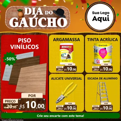 Modelo de Rede Social para Feed Facebook com o tema Dia do Gaúcho para Material para Construção