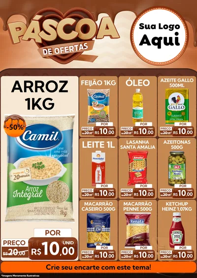 Modelo de Encarte para Encarte A4 Vertical com o tema Páscoa de Ofertas para Supermercado