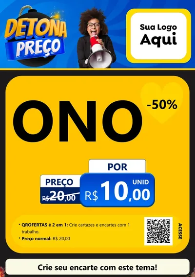 Modelo de Cartaz para Cartaz A4 Vertical com o tema Detona Preços para Óticas