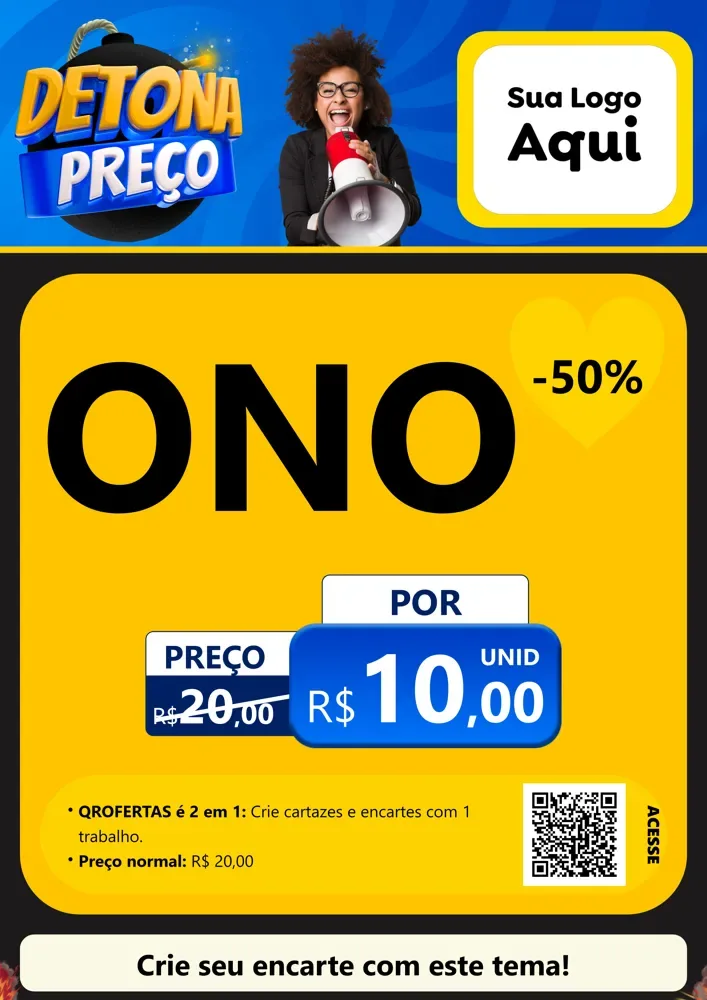 Modelo de Cartaz para Cartaz A4 Vertical com o tema Detona Preços para Óticas