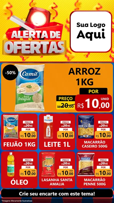 Modelo de Rede Social para Stories com o tema Alerta de Ofertas para Supermercado