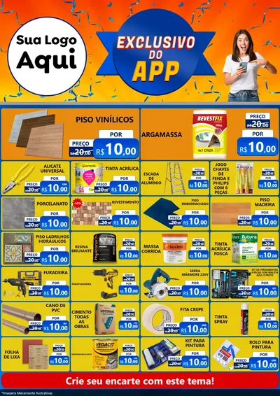 Modelo de Encarte para Encarte A4 Vertical com o tema Exclusivo do Aplicativo para Material para Construção