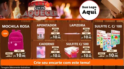 Modelo de TV para TV Horizontal com o tema Ofertas Para Aquecer para Papelaria