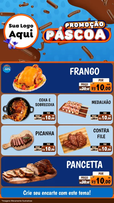 Modelo de TV para TV Vertical com o tema Promoção Páscoa para Assados