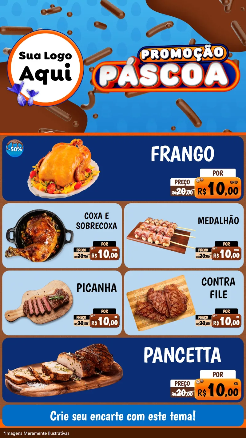 Modelo de TV para TV Vertical com o tema Promoção Páscoa para Assados