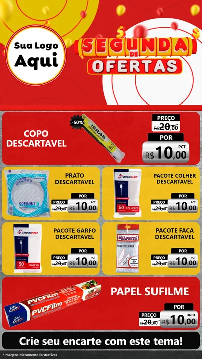 Modelo de TV para TV Vertical com o tema Segunda de Ofertas para Embalagens