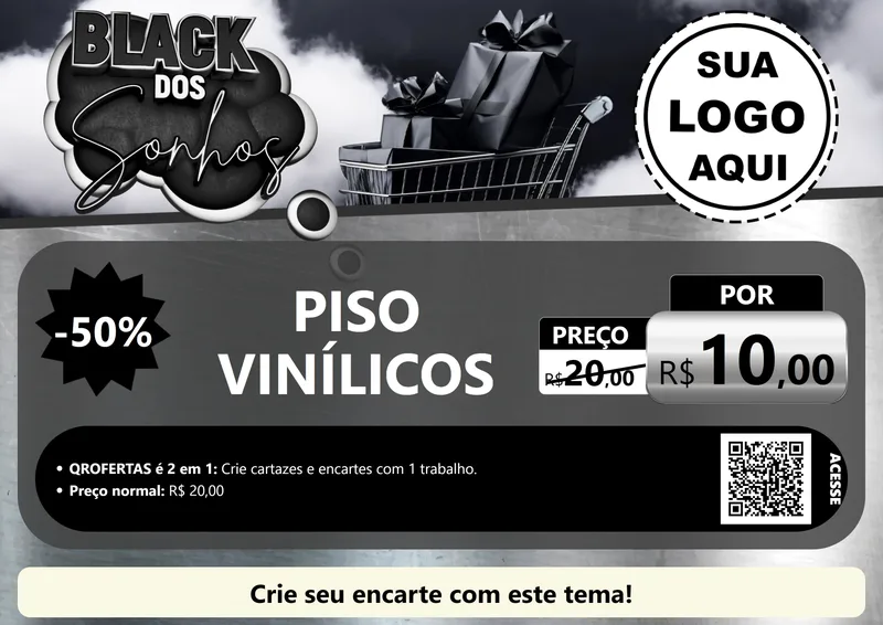 Modelo de Cartaz para Cartaz A4 Horizontal com o tema Black dos Sonhos para Material para Construção