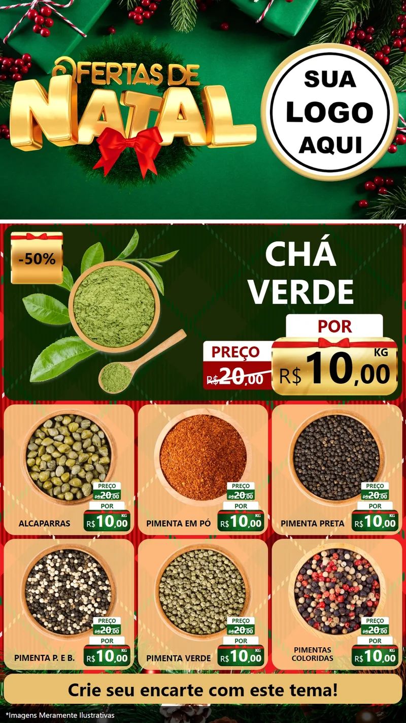 Modelo de Rede Social para Stories com o tema Ofertas de Natal para Produtos Naturais