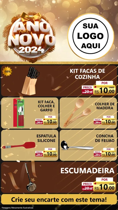 Modelo de TV para TV Vertical com o tema Feliz Ano Novo 2027 para Utilidades Domésticas