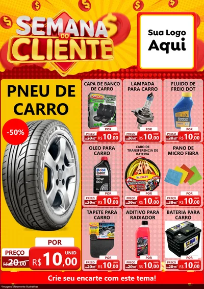 Modelo de Encarte para Encarte A4 Vertical com o tema Semana do Cliente para Auto peças