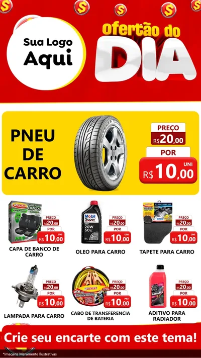 Modelo de Rede Social para Stories com o tema Ofertão do dia para Auto peças