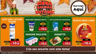 Modelo de TV para TV Horizontal com o tema Mega Saldão de Outono para Frios e Laticínios