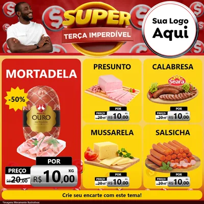 Modelo de Rede Social para Feed Facebook com o tema Super Terça Imperdível para Frios e Laticínios