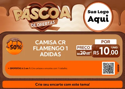 Modelo de Cartaz para Cartaz A4 Horizontal com o tema Páscoa de Ofertas para Roupas e acessórios