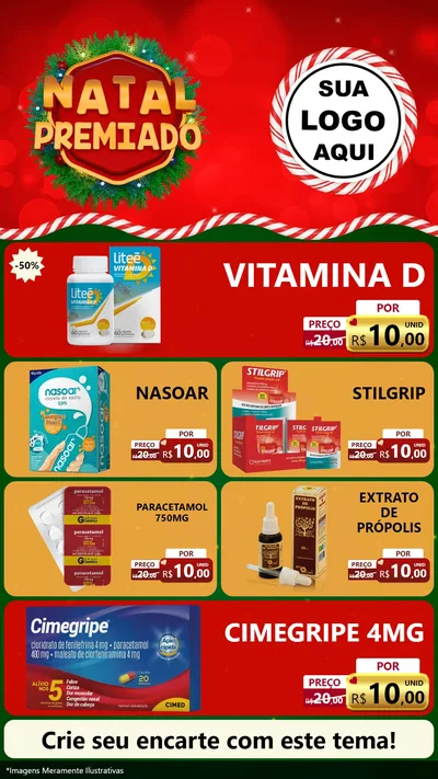 Modelo de TV para TV Vertical com o tema Natal Premiado para Farmácia