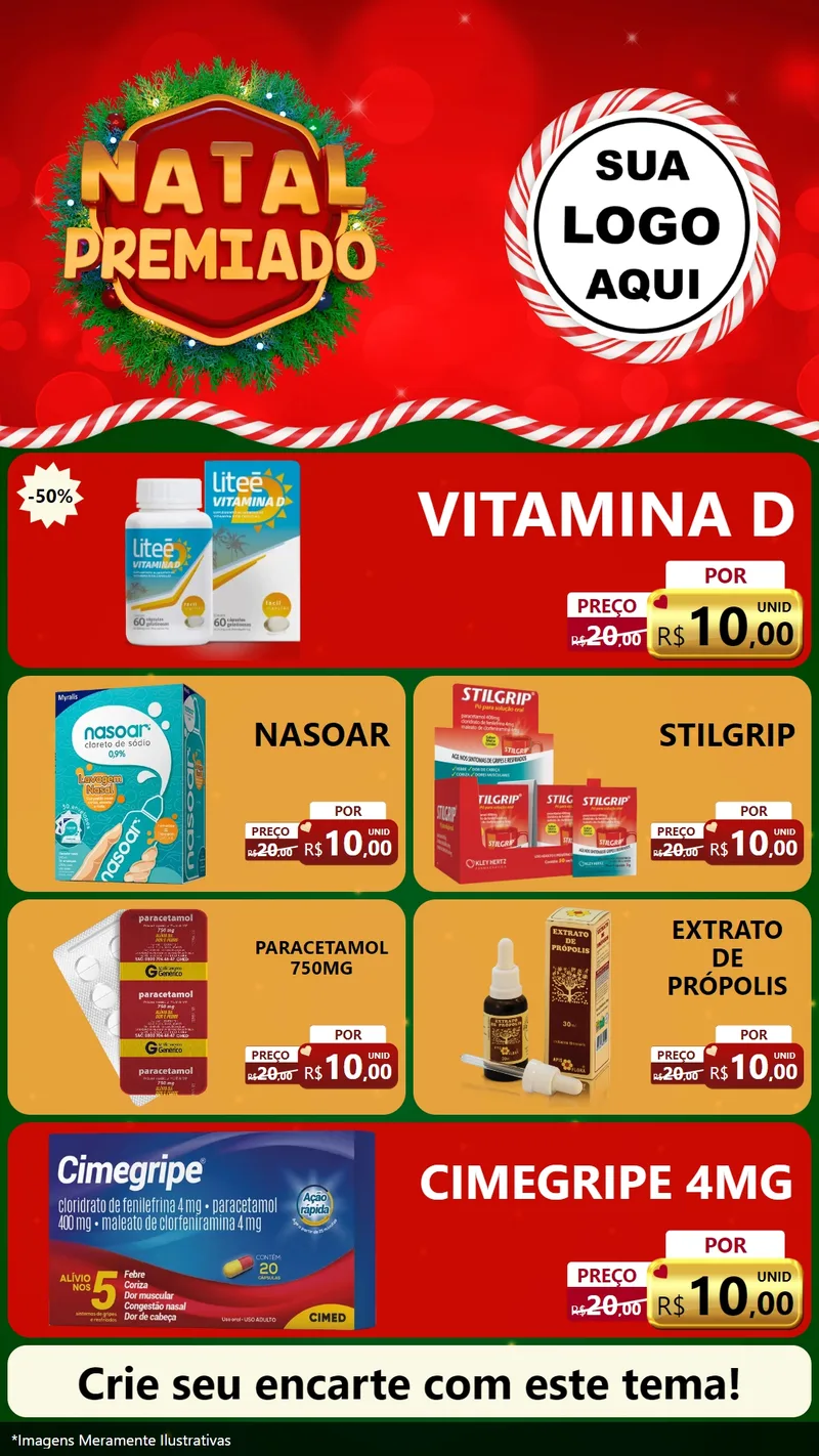 Modelo de TV para TV Vertical com o tema Natal Premiado para Farmácia