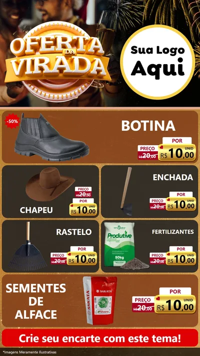Modelo de TV para TV Vertical com o tema Oferta da Virada para Agropecuária