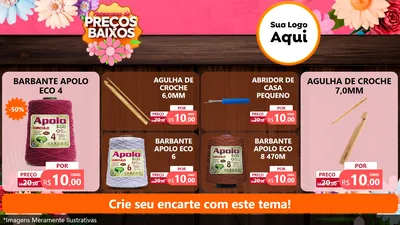Modelo de TV para TV Horizontal com o tema Primavera de Preços Baixos para Armarinho e Aviamentos