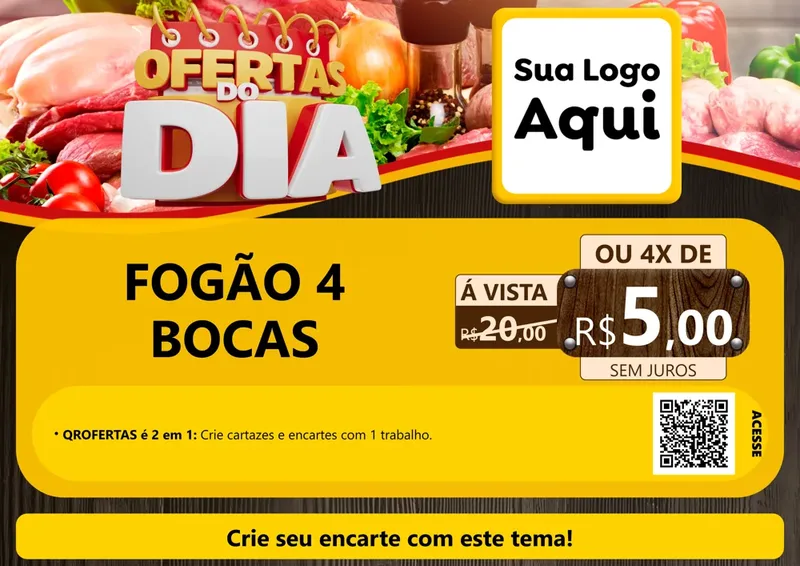 Modelo de Cartaz para Cartaz A4 Horizontal com o tema Ofertas do Dia para Móveis e Eletro