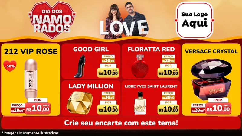 Modelo de TV para TV Horizontal com o tema Dia dos Namorados para Perfumes