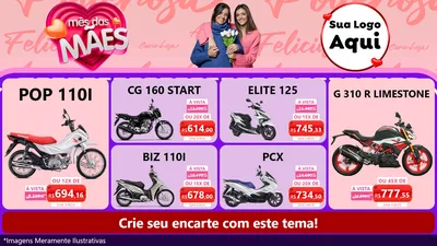 Modelo de TV para TV Horizontal com o tema Mês Das Mães para Concessionaria de Motos