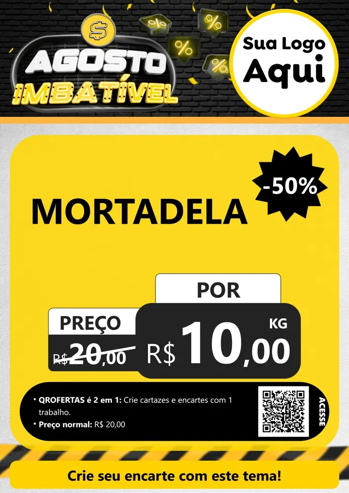 Modelo de Cartaz para Cartaz A4 Vertical com o tema Agosto Imbatível para Frios e Laticínios