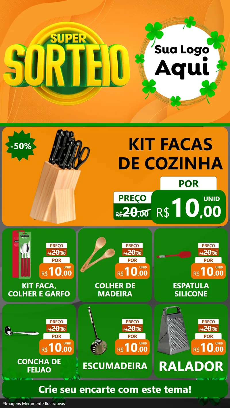 Modelo de Rede Social para Stories com o tema Super Sorteio para Utilidades Domésticas
