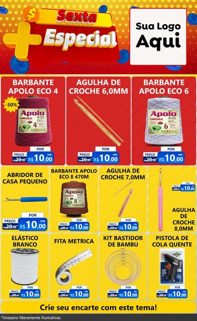 Modelo de Encarte para Encarte Grande com o tema Sexta Mais Especial para Armarinho e Aviamentos