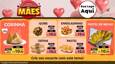 Modelo de TV para TV Horizontal com o tema Semana das Mães para Salgadaria