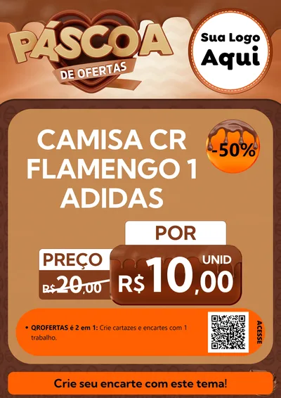 Modelo de Cartaz para Cartaz A4 Vertical com o tema Páscoa de Ofertas para Roupas e acessórios