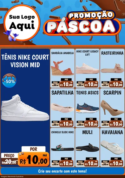 Modelo de Encarte para Encarte A4 Vertical com o tema Promoção Páscoa para Calçados