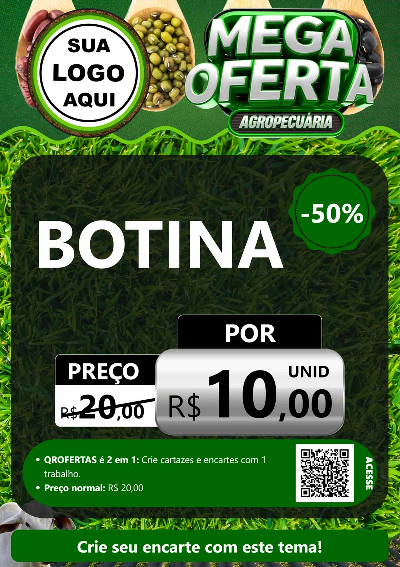 Modelo de Cartaz para Cartaz A4 Vertical com o tema Mega Oferta - Agropecuária para Agropecuária