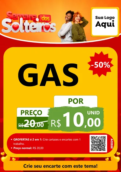 Modelo de Cartaz para Cartaz A4 Vertical com o tema Semana dos Solteiros para Água e gás