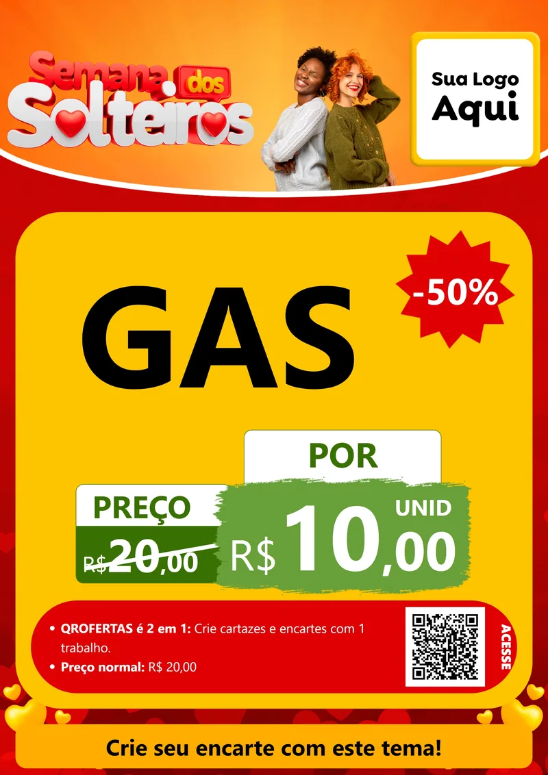 Modelo de Cartaz para Cartaz A4 Vertical com o tema Semana dos Solteiros para Água e gás