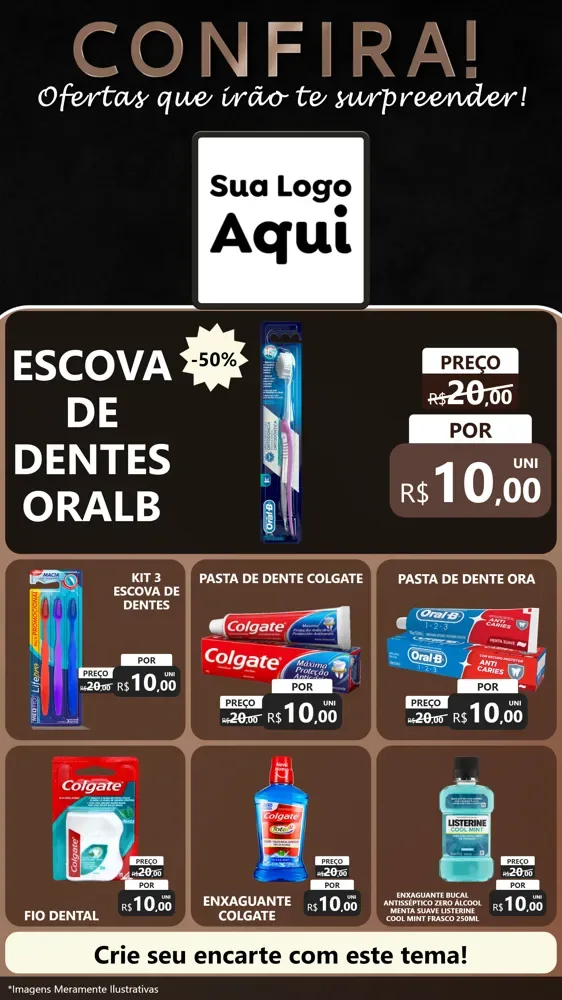 Modelo de Rede Social para Stories com o tema Confira! Ofertas que irão te surpreender! para Higiene Pessoal