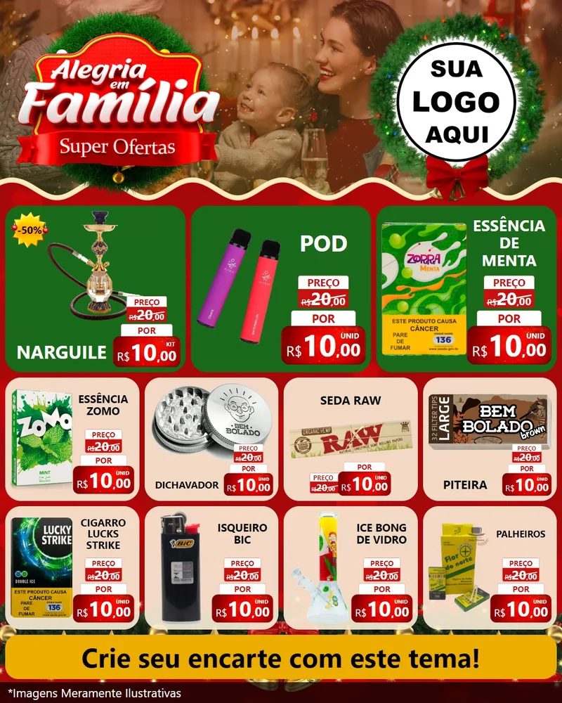 Modelo de Rede Social para Feed Instagram com o tema Alegria Em Família - Super Ofertas para Tabacaria