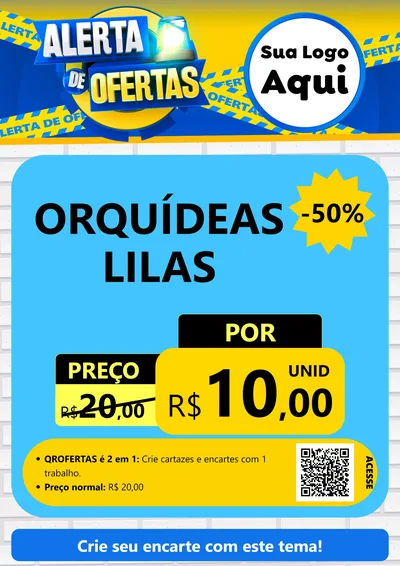 Modelo de Cartaz para Cartaz A4 Vertical com o tema Alerta de Ofertas para Floricultura e jardim