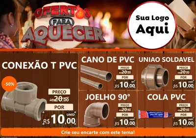 Modelo de Encarte para Encarte A4 Horizontal com o tema Ofertas Para Aquecer para Tubos e conexões