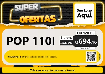 Modelo de Cartaz para Cartaz A4 Horizontal com o tema Super Ofertas para Concessionaria de Motos