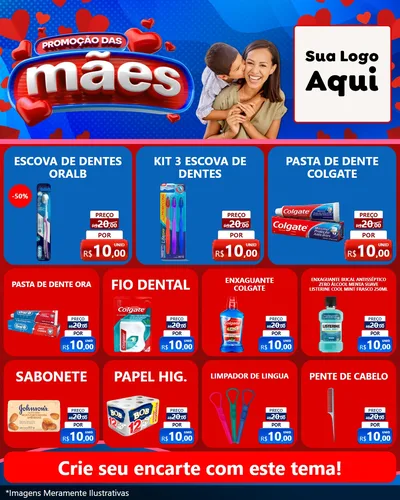 Modelo de Rede Social para Feed Instagram com o tema Promoção das Mães para Higiene Pessoal