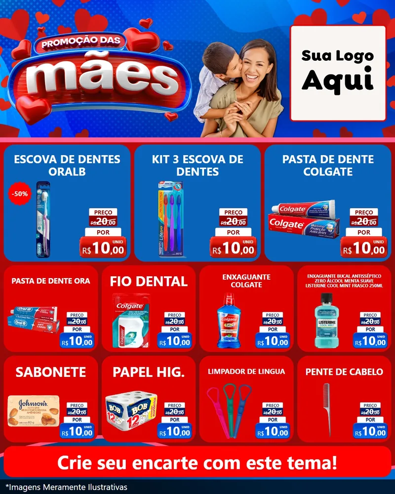Modelo de Rede Social para Feed Instagram com o tema Promoção das Mães para Higiene Pessoal
