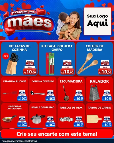 Modelo de Rede Social para Feed Instagram com o tema Promoção das Mães para Utilidades Domésticas