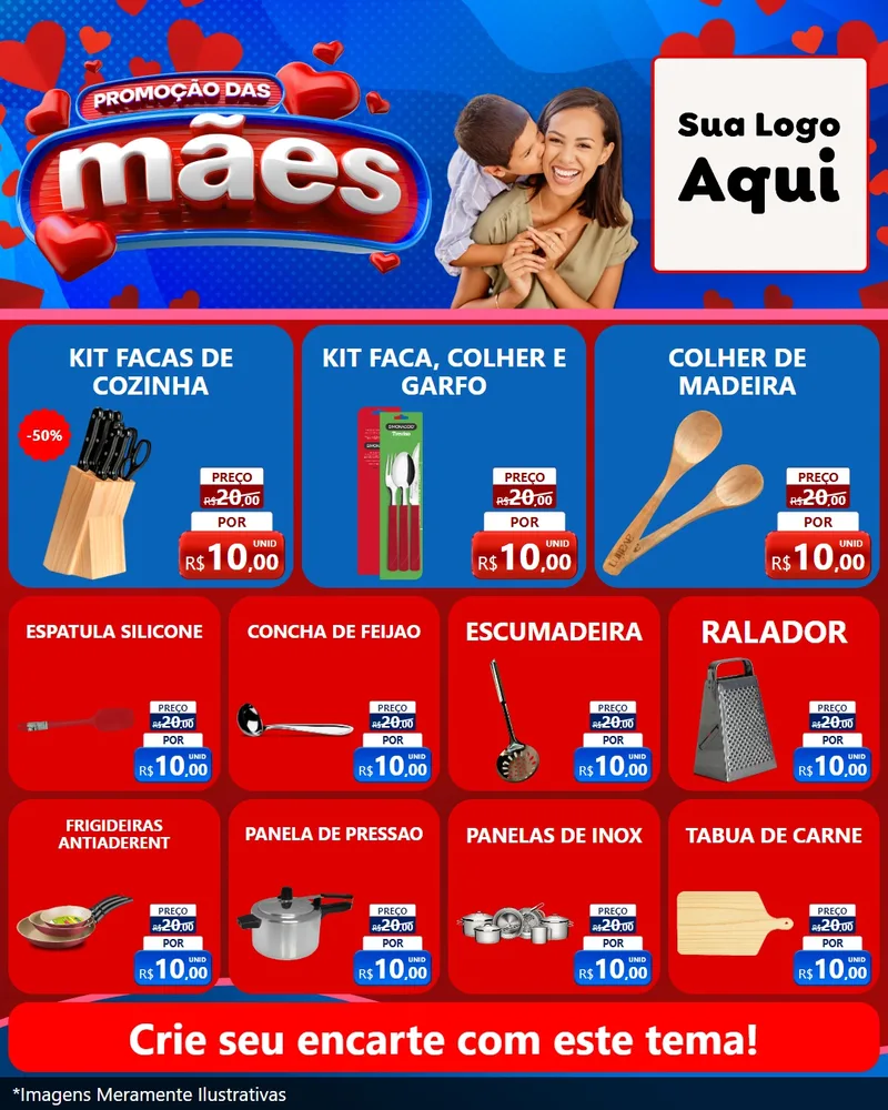 Modelo de Rede Social para Feed Instagram com o tema Promoção das Mães para Utilidades Domésticas