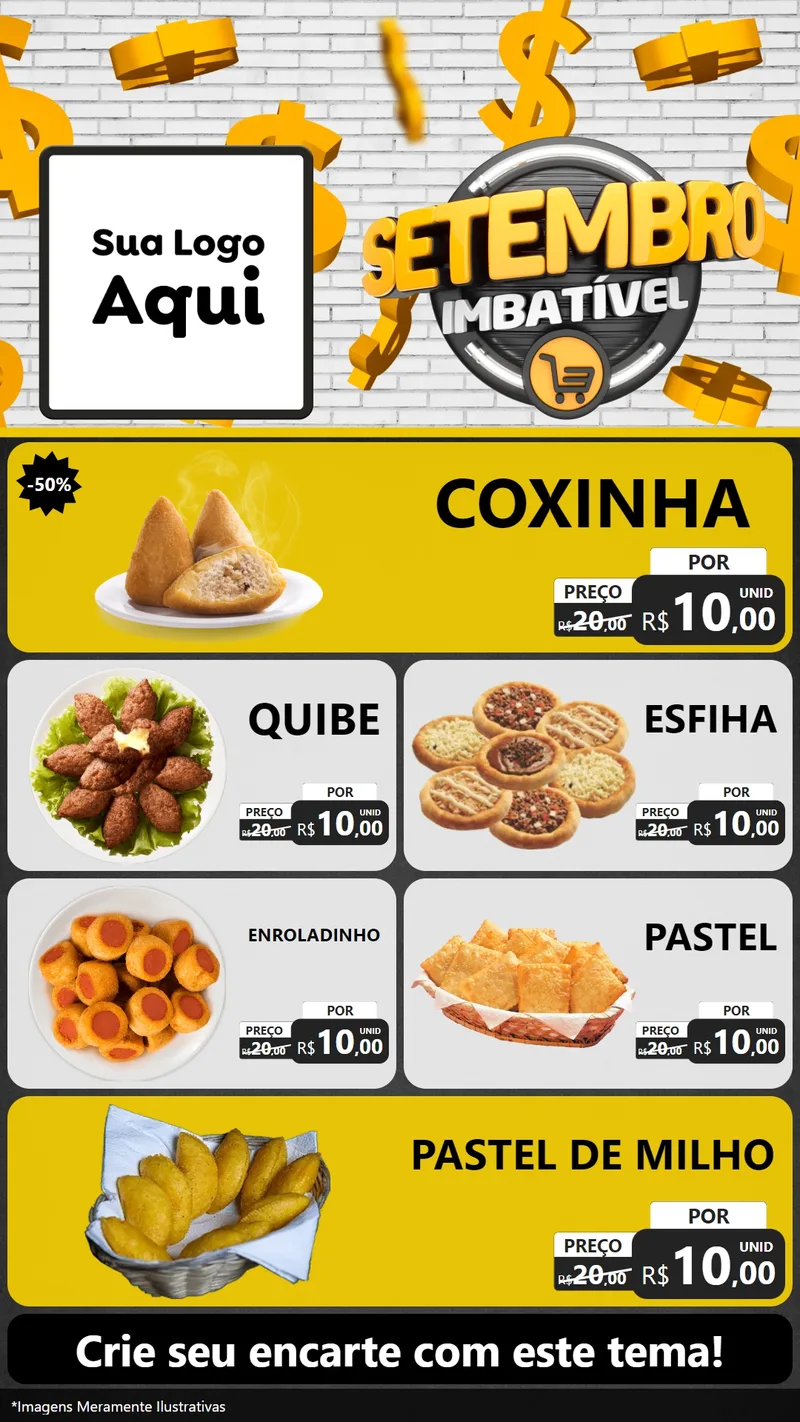 Modelo de TV para TV Vertical com o tema Setembro Imbatível para Salgadaria