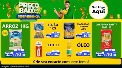 Modelo de TV para TV Horizontal com o tema Preço Baixo de Independência para Supermercado