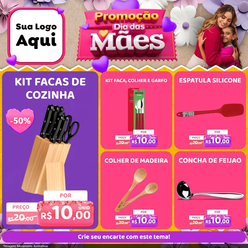 Modelo de Rede Social para Feed Facebook com o tema Promoção Dia das Mães para Utilidades Domésticas
